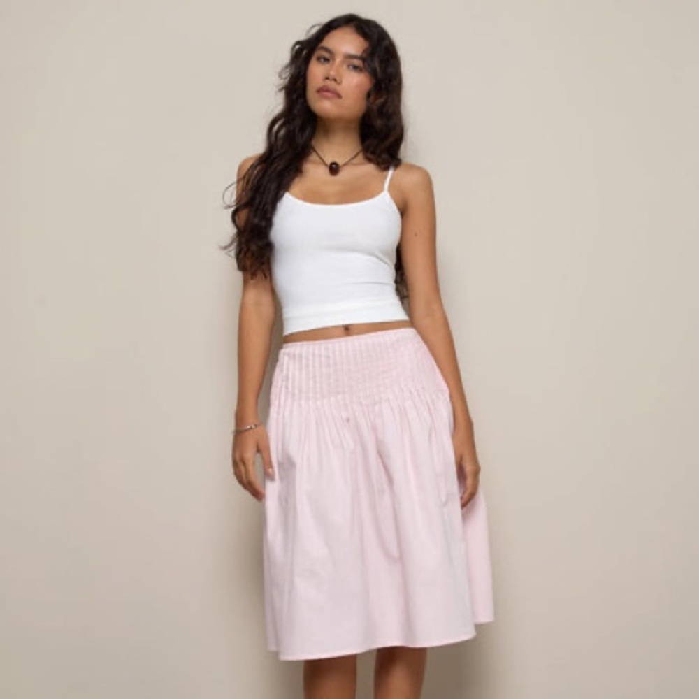 Motel Rocks Asada Midi Skirt In Light Pink Size XS - Picture 3 of 6